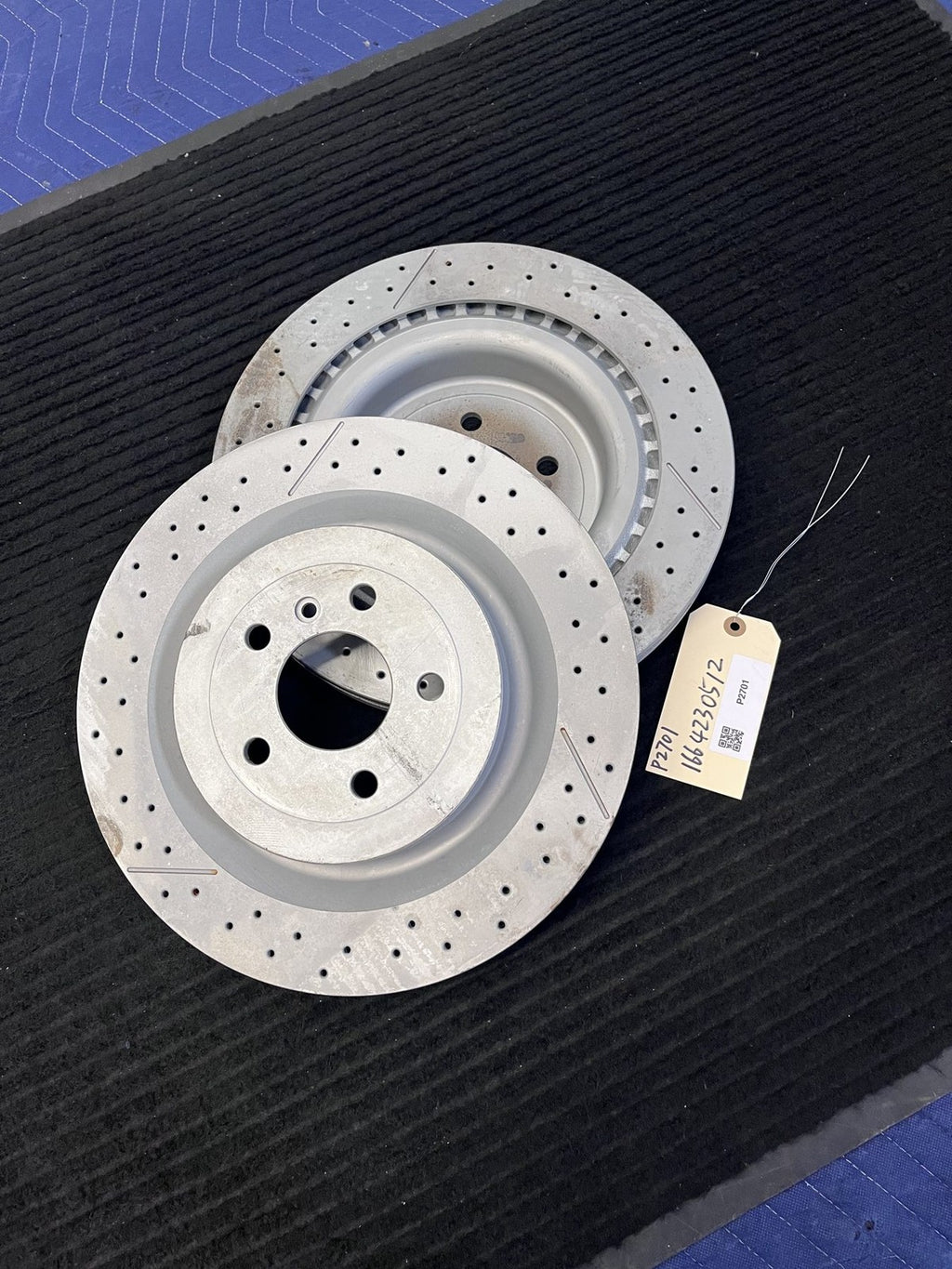 2012-2019 Mercedes-Benz ML63 GL63 GLE63 GLS63 AMG Rear Rotors Pair OEM A1664230512 - eBay image 1