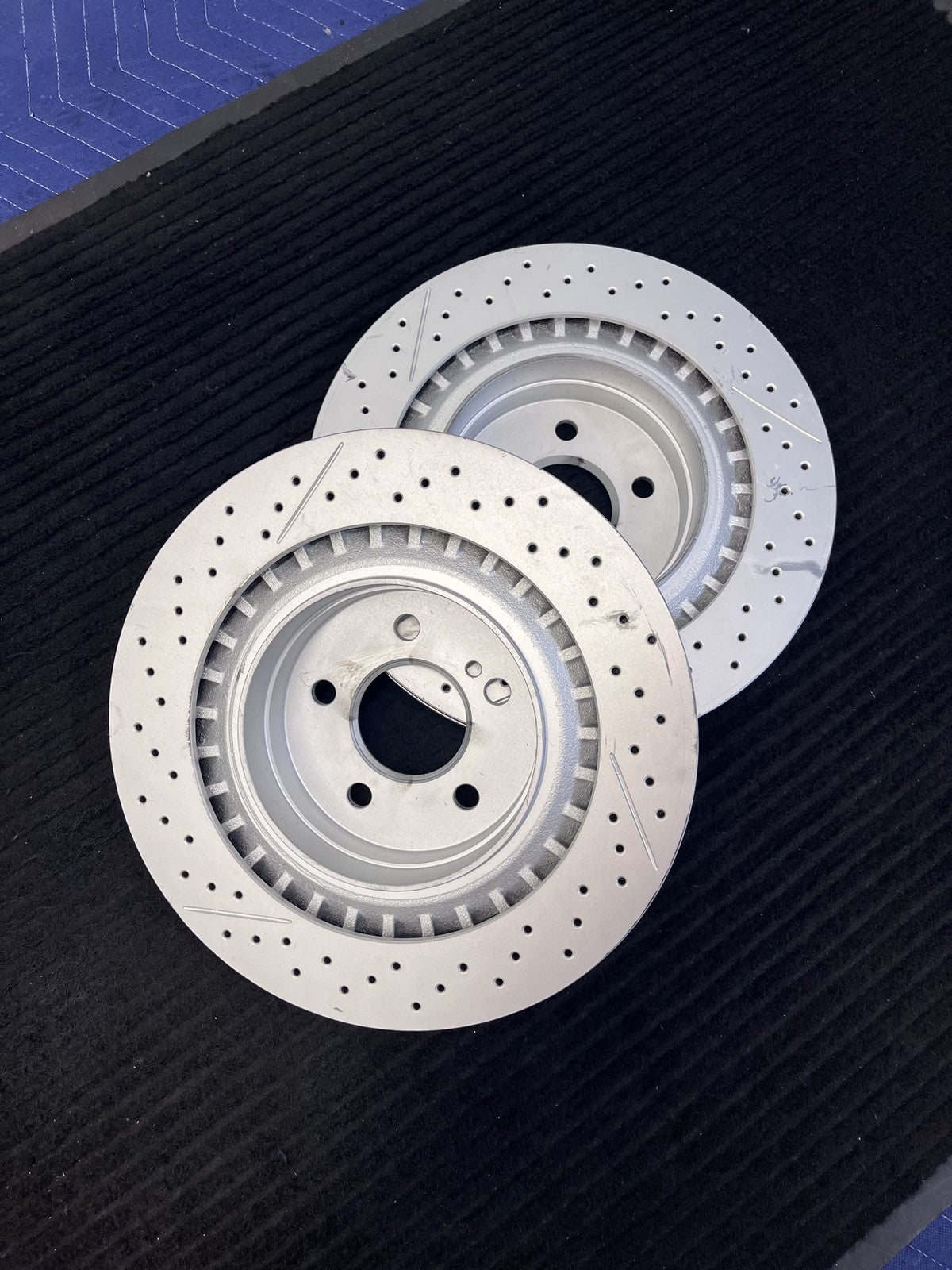 2008-2015 Mercedes-Benz C63 AMG Rear Drilled Slotted Rotors Pair OEM A2044230412 - eBay image 3