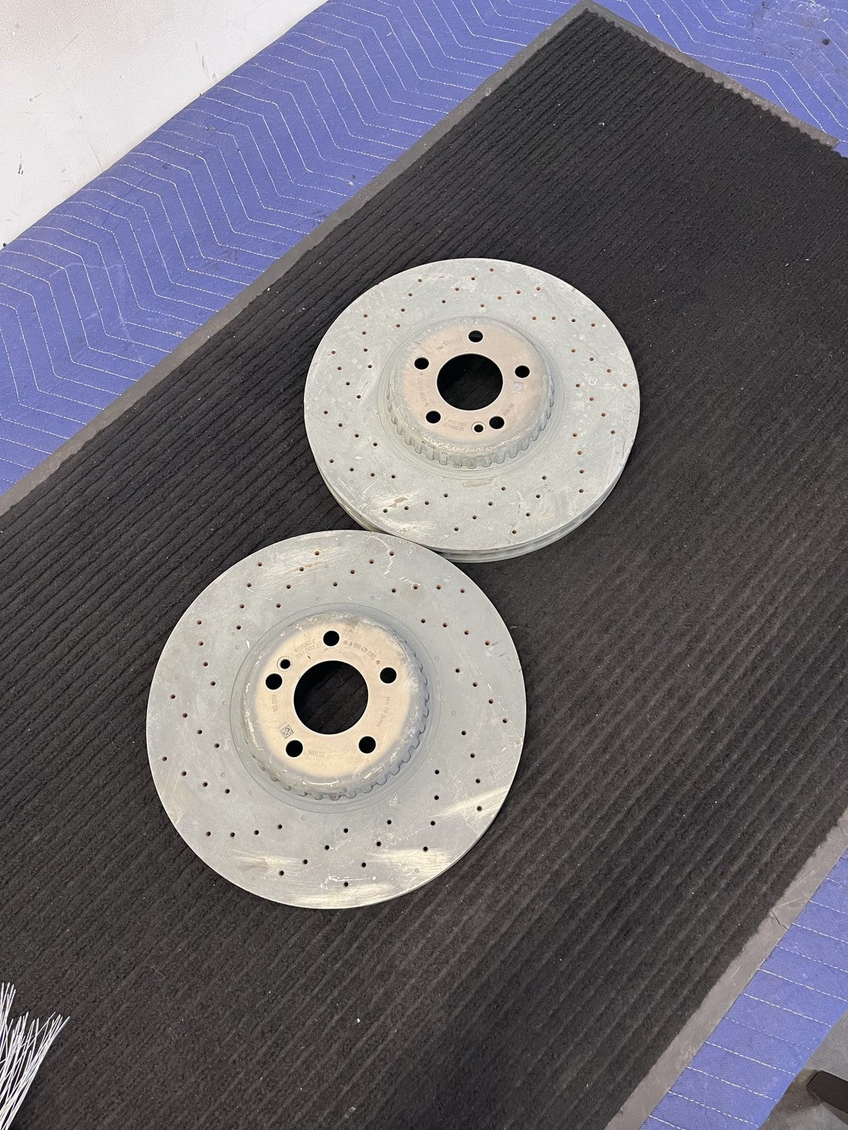 2016-2023 Mercedes-Benz C43 E43 E450 GLC43 Front Drilled Rotors Pair OEM A0004212312 - eBay image 4
