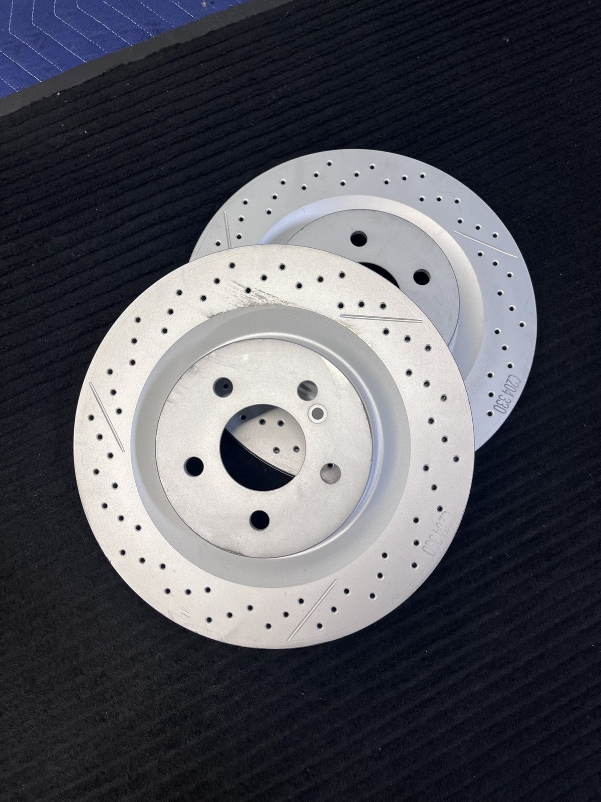 2008-2015 Mercedes-Benz C63 AMG Rear Drilled Slotted Rotors Pair OEM A2044230412 - eBay image 6