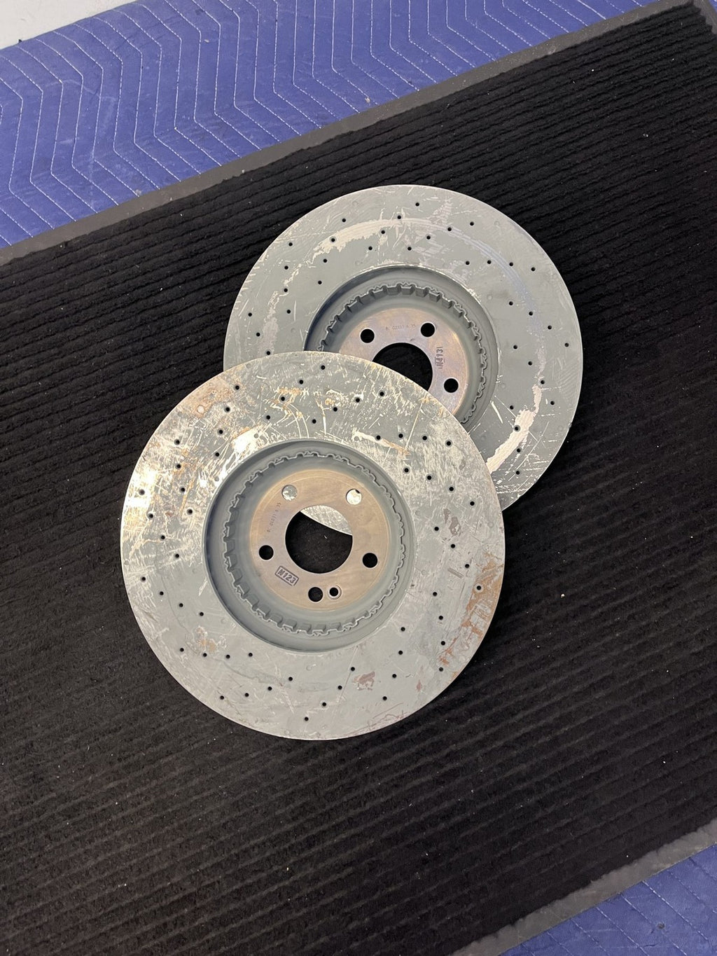 2016-2023 Mercedes-Benz C43 E43 E450 GLC43 Front Drilled Rotors Pair OEM A0004212312 - eBay image 4