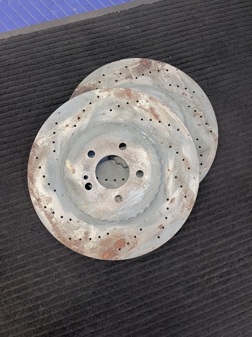 2021-2026 Mercedes-Benz S500 S580 W223 Rear Drilled Brake Rotors Pair OEM A2234233400 - eBay image 3
