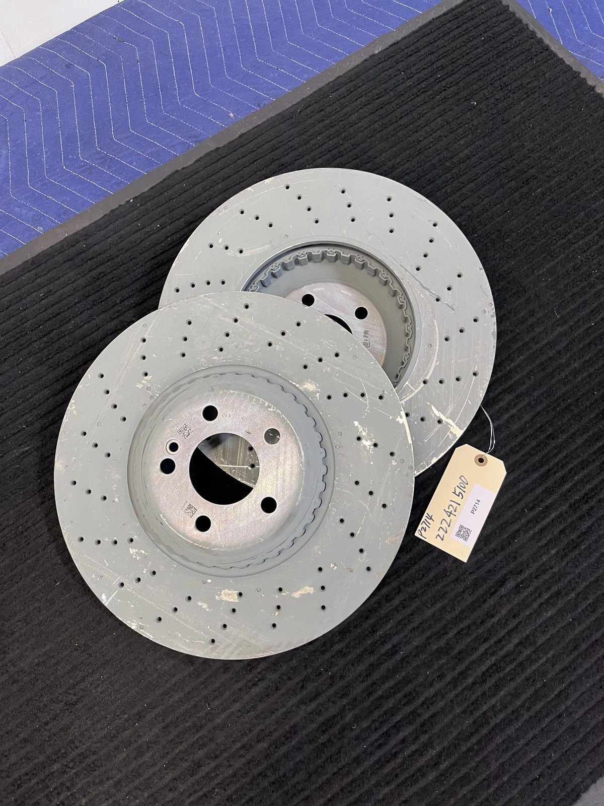 2014-2021 Mercedes-Benz S450 S550 S560 Front Drilled Rotor Pair OEM A2224215100 - eBay image 1