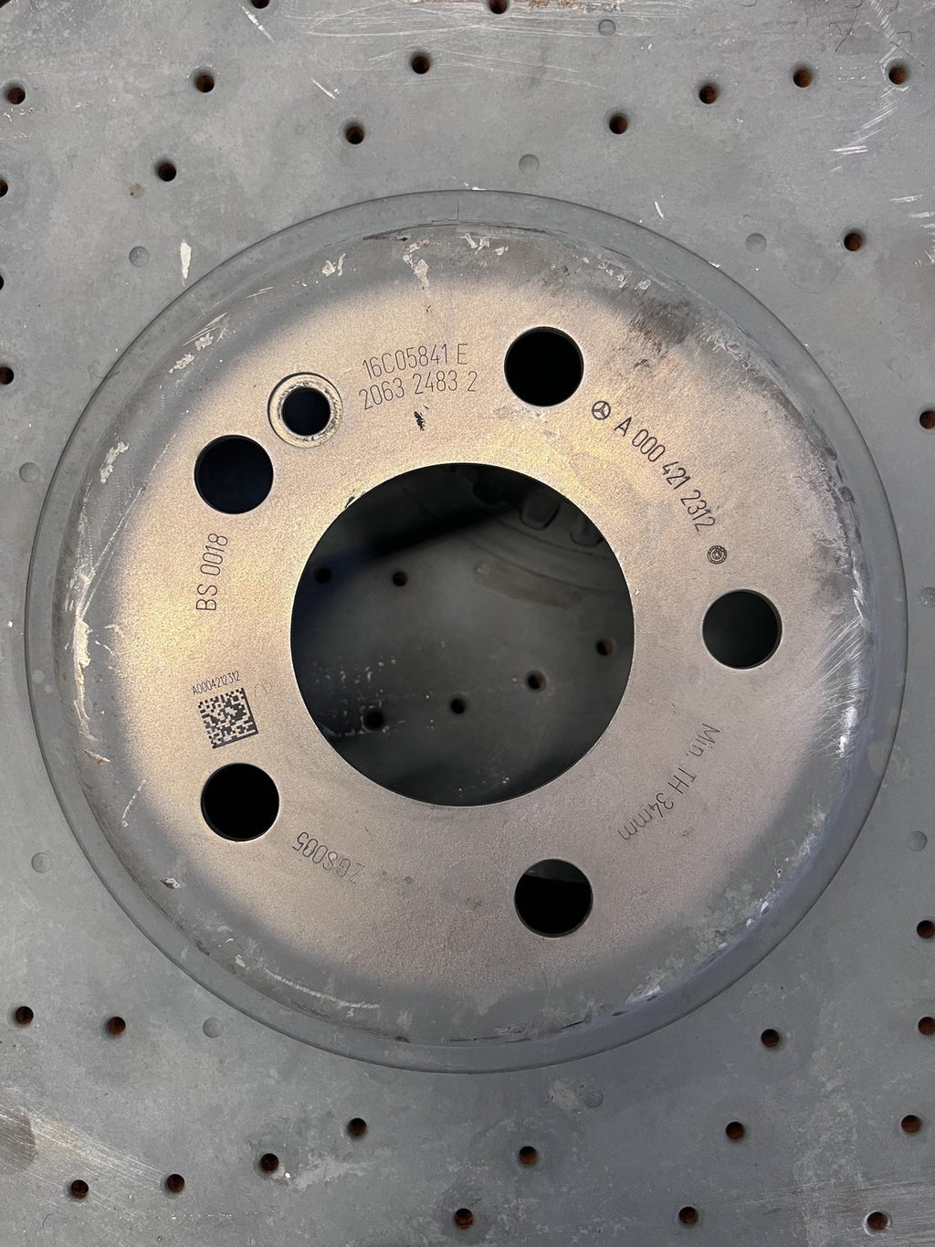 2016-2023 Mercedes-Benz C43 E43 E450 GLC43 Front Drilled Rotors Pair OEM A0004212312 - eBay image 6