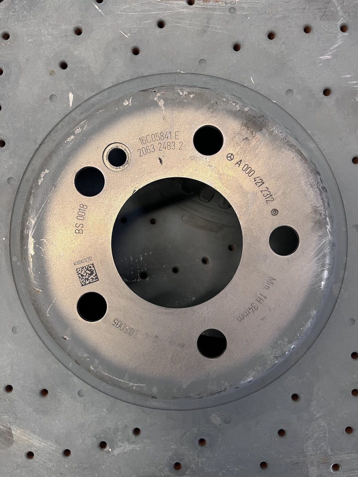 2016-2023 Mercedes-Benz C43 E43 E450 GLC43 Front Drilled Rotors Pair OEM A0004212312 - eBay image 6