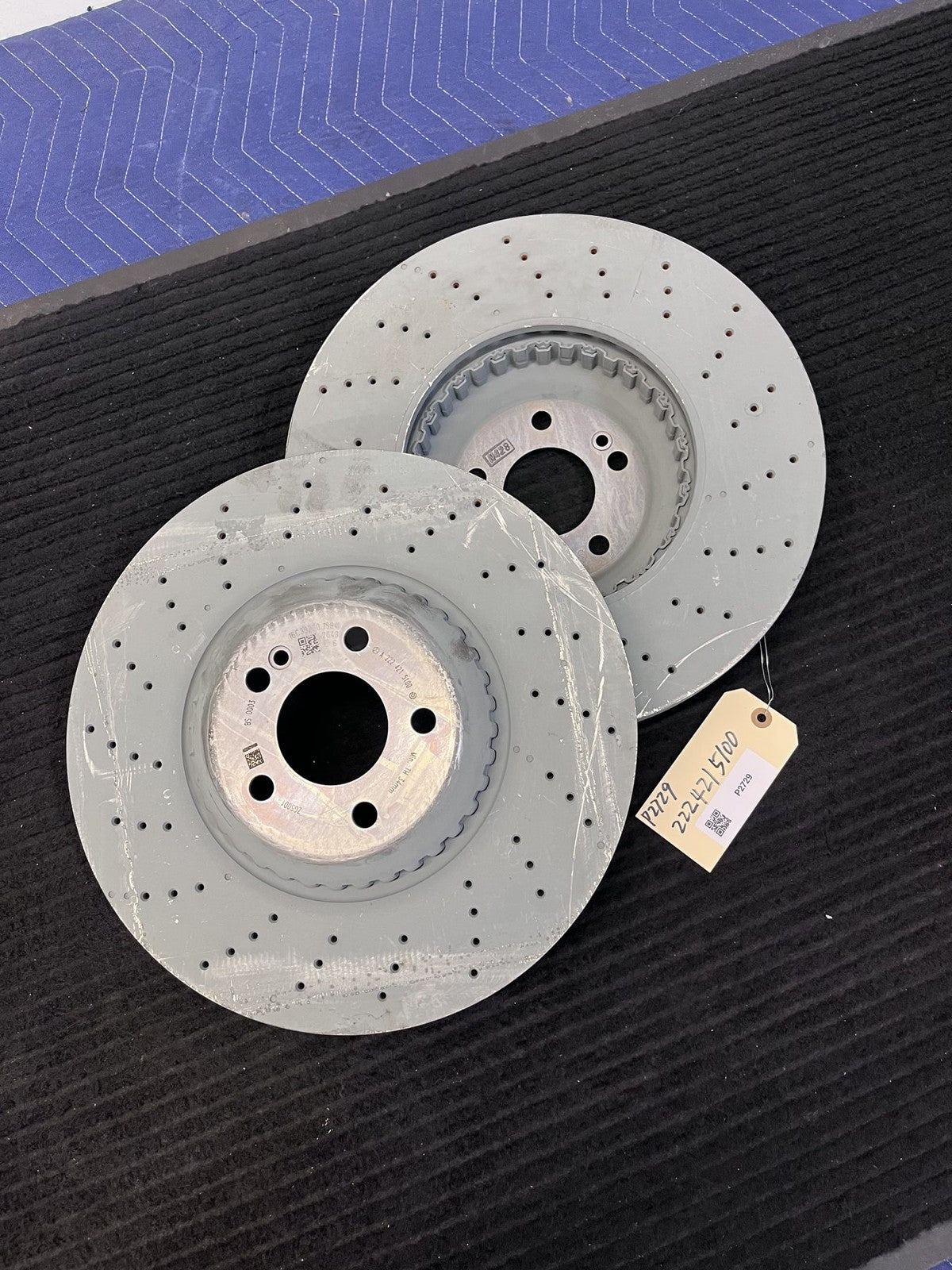 2014-2021 Mercedes-Benz S450 S550 S560 Front Drilled Rotor Pair OEM A2224215100 - eBay image 1