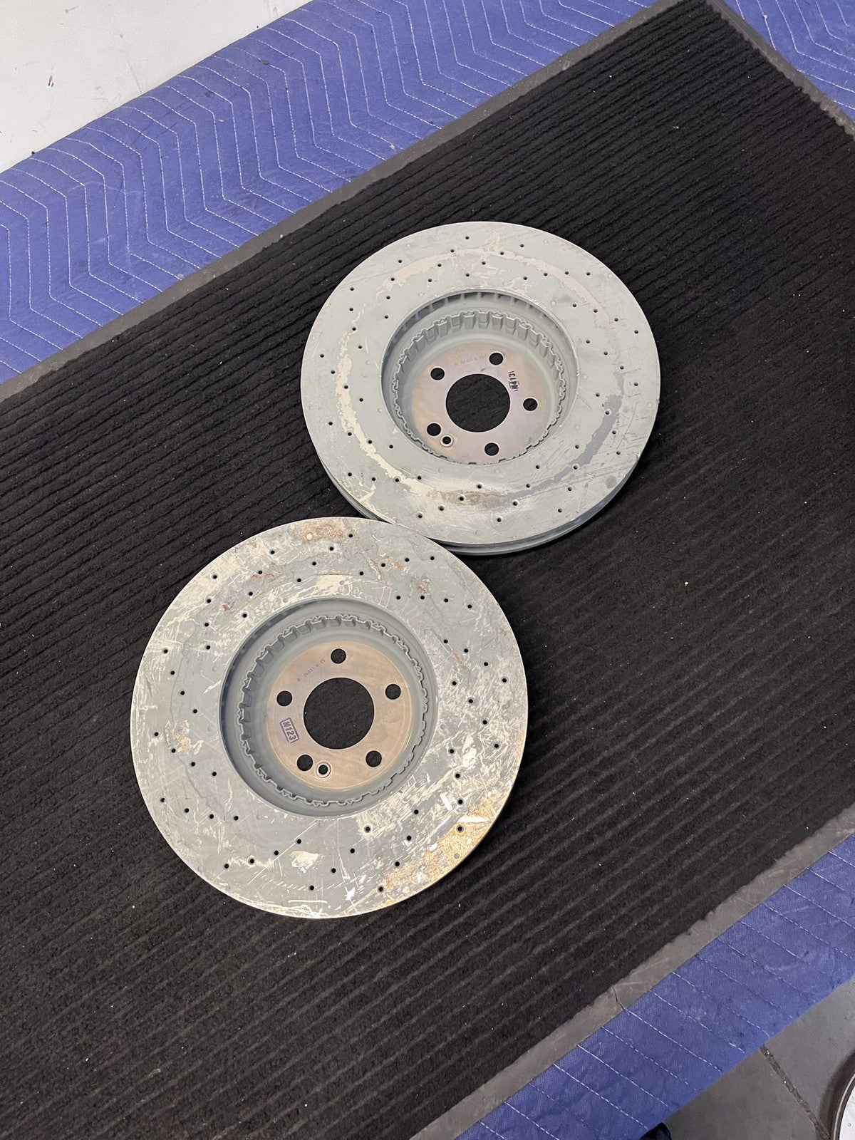 2016-2023 Mercedes-Benz C43 E43 E450 GLC43 Front Drilled Rotors Pair OEM A0004212312 - eBay image 3