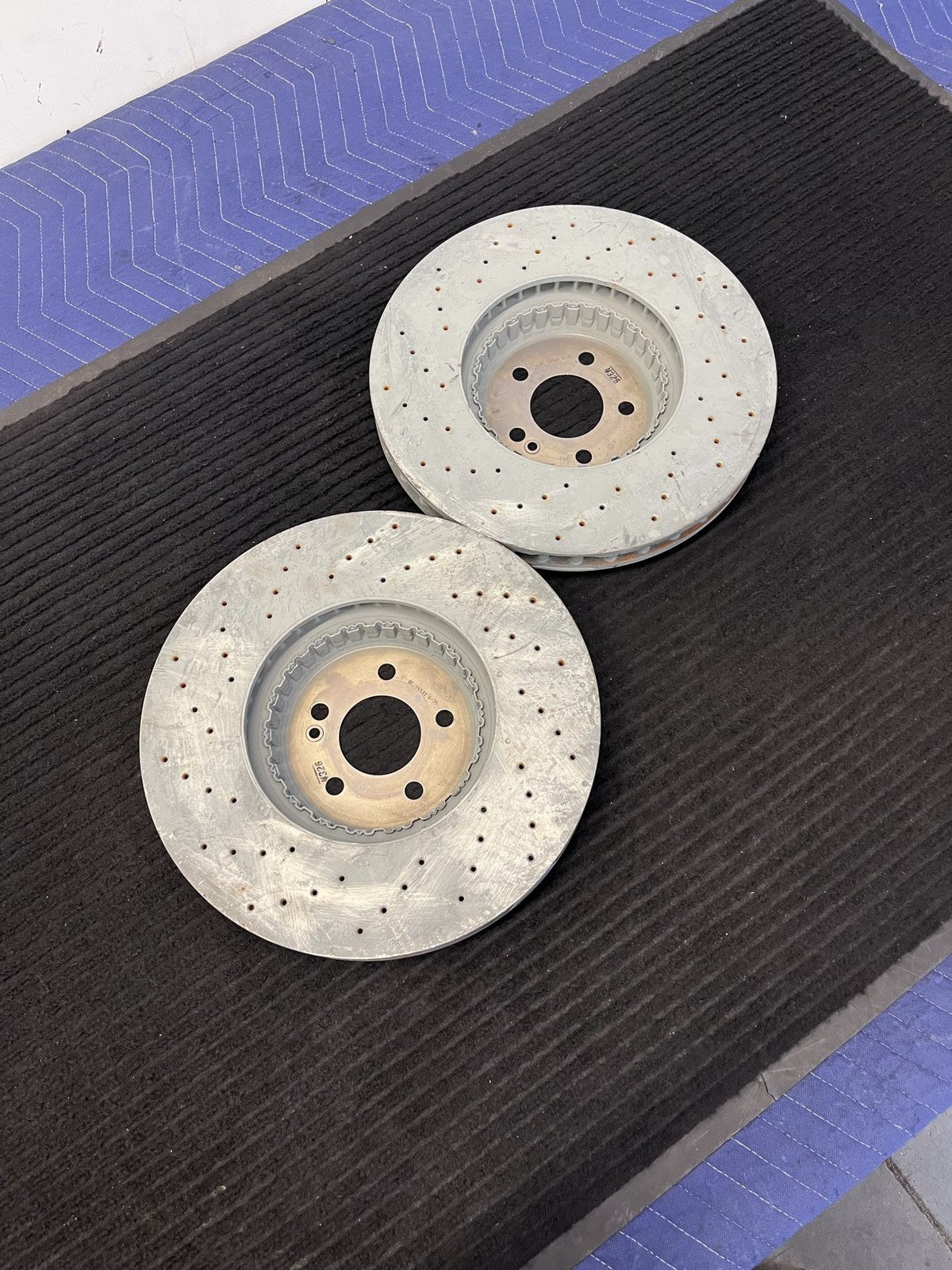 2016-2023 Mercedes-Benz C43 E43 E450 GLC43 Front Drilled Rotors Pair OEM A0004212312 - eBay image 2