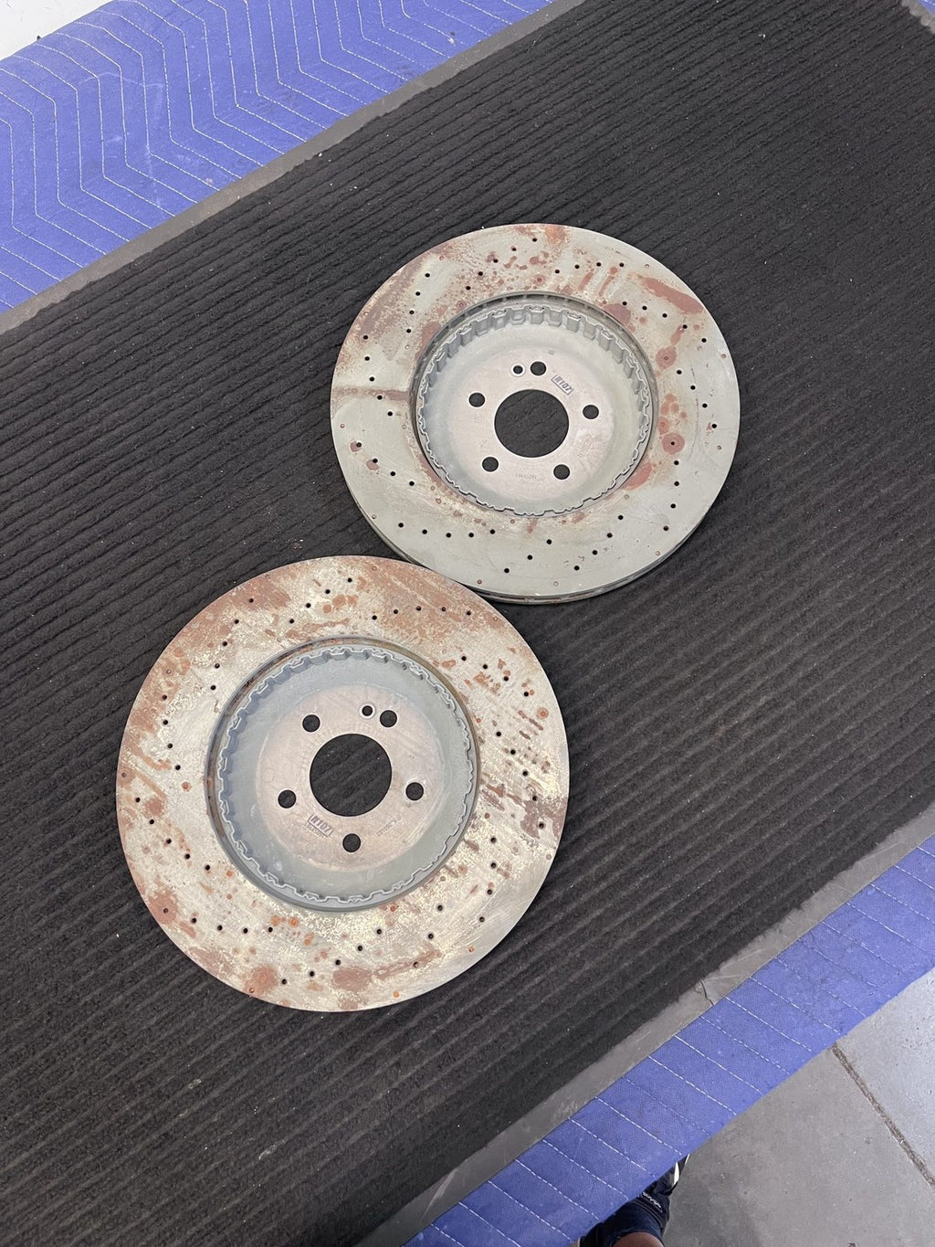 2021-2026 Mercedes-Benz S500 S580 W223 Rear Drilled Brake Rotors Pair OEM A2234233400 - eBay image 5