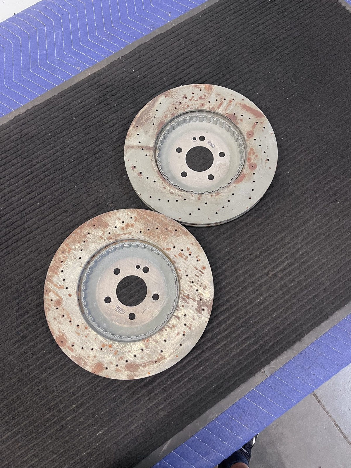 2021-2026 Mercedes-Benz S500 S580 W223 Rear Drilled Brake Rotors Pair OEM A2234233400 - eBay image 5