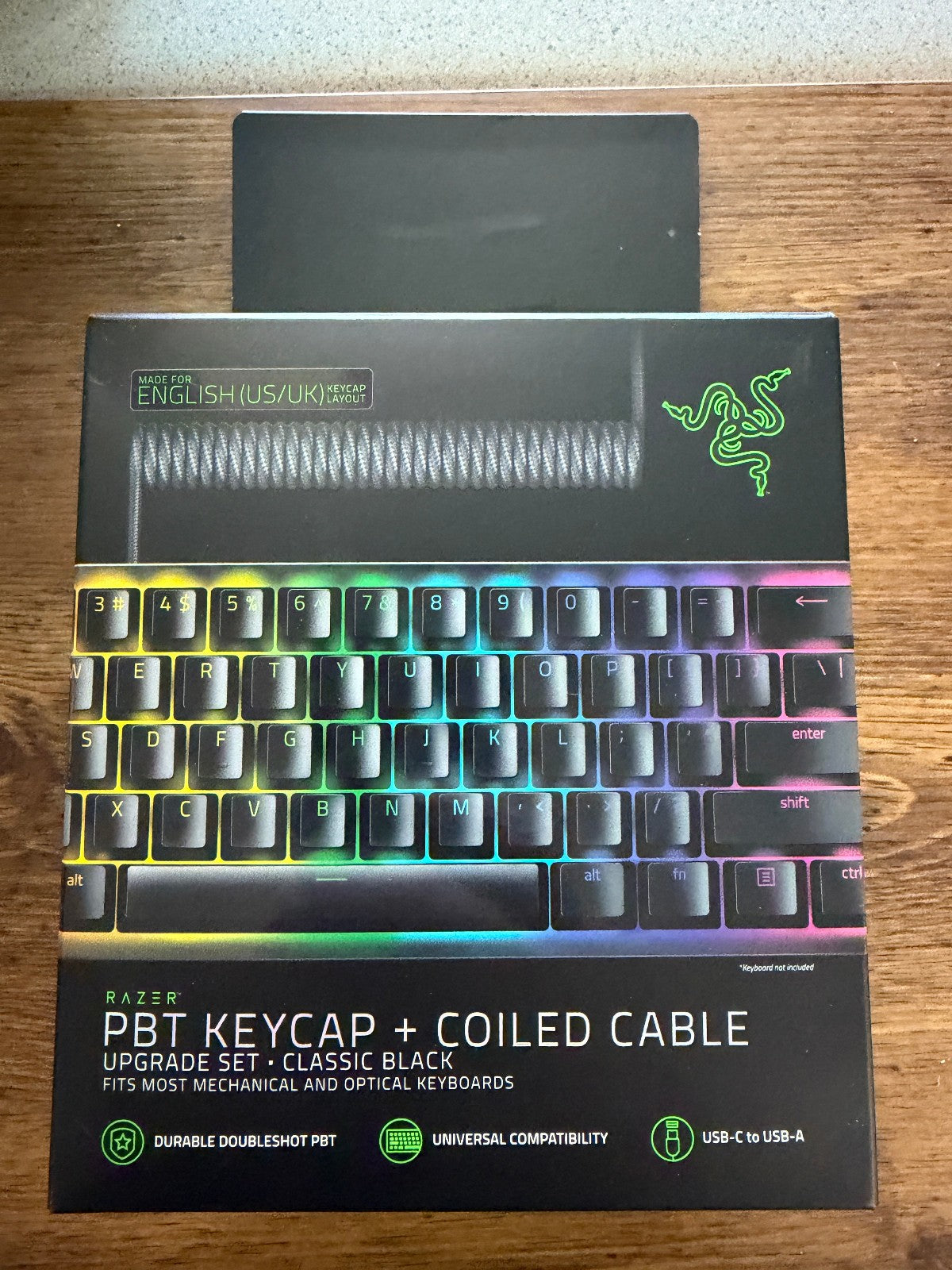 Razer PBT Keycap + Coiled Cable Upgrade Set - Classic Black | RC21-01490800-R3M1 - eBay image 1