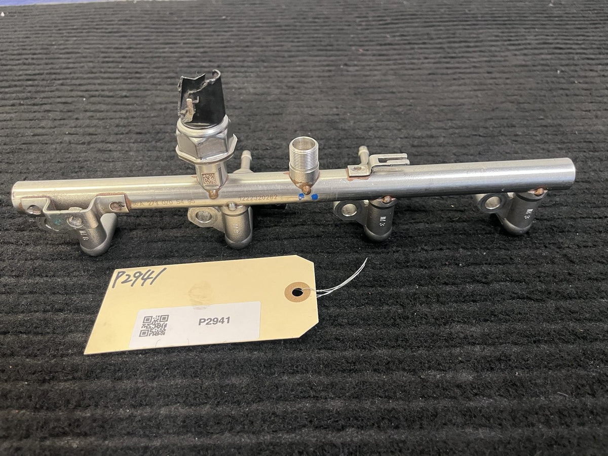 2012-15 Mercedes-Benz C250 SLK250 Fuel Rail 2 Injectors Damaged OEM A2710705495 - eBay image 1