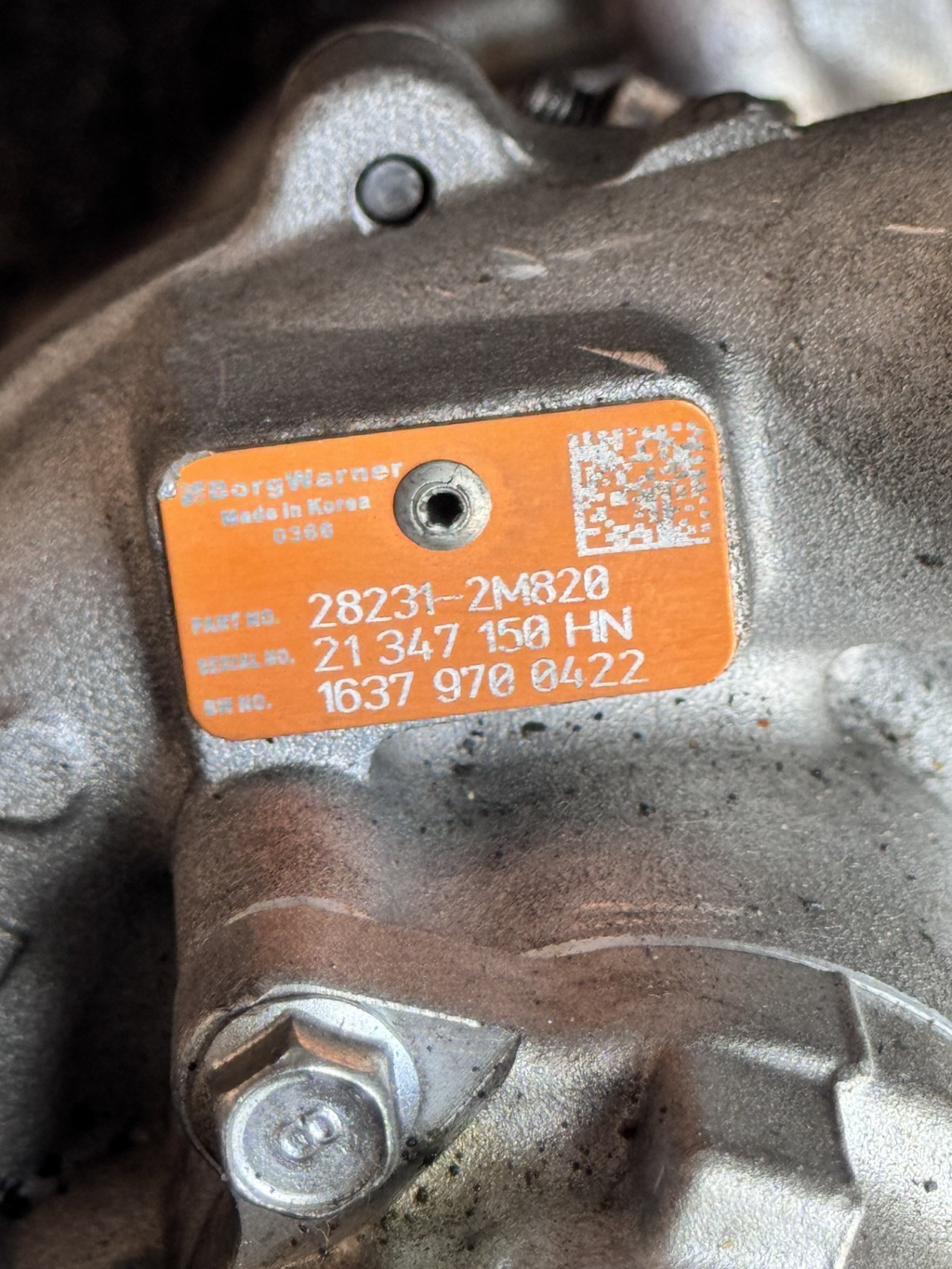 2020-2023 Hyundai Sonata 1.6L Turbo Turbocharger Turbine OEM 28231-2M820 G4FP - eBay image 7