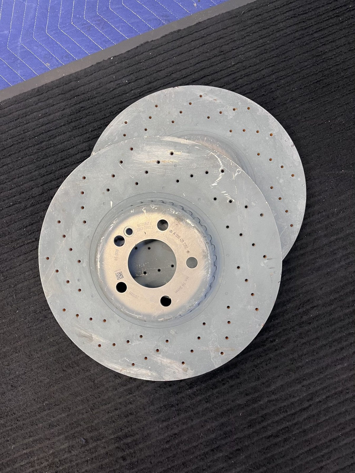 2016-2023 Mercedes-Benz C43 E43 E450 GLC43 Front Drilled Rotors Pair OEM A0004212312 - eBay image 5