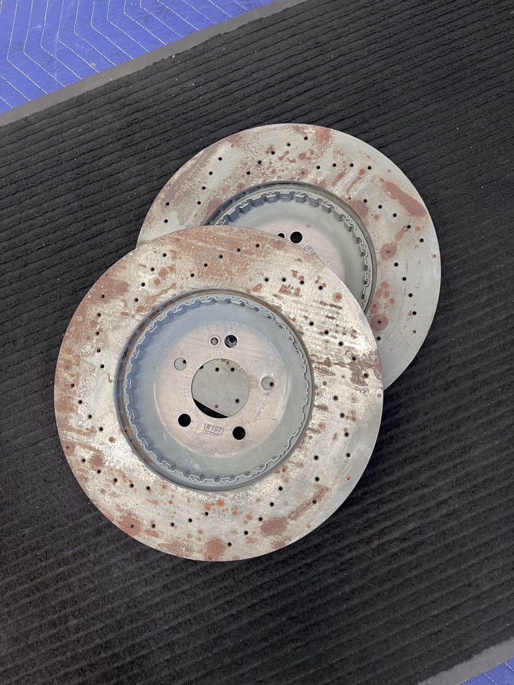 2021-2026 Mercedes-Benz S500 S580 W223 Rear Drilled Brake Rotors Pair OEM A2234233400 - eBay image 6