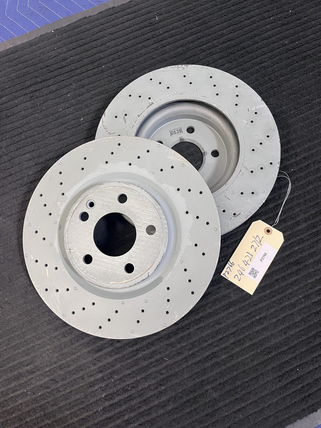 2014-2020 Mercedes-Benz CLA250 GLA250 Sport Front Drilled Rotors Pair OEM A2464212712 - eBay image 1
