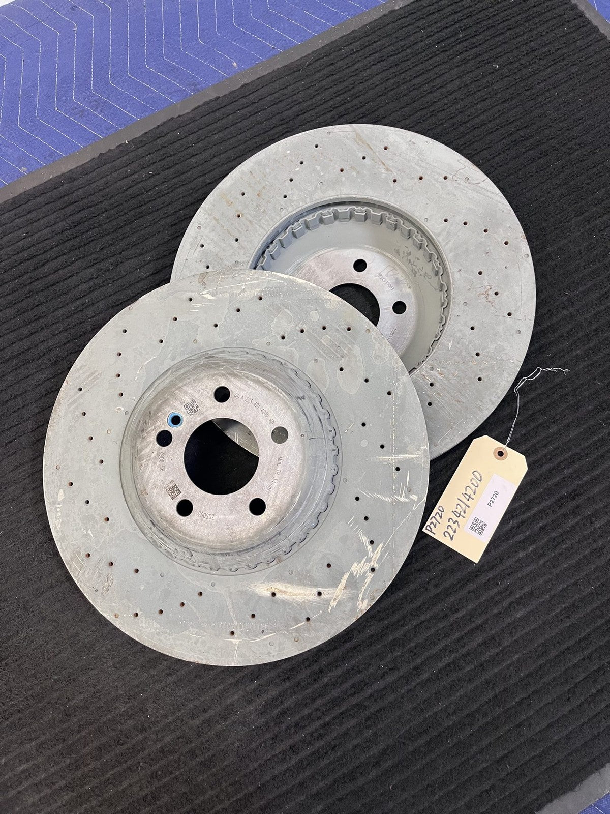 2021-2025 Mercedes-Benz S500 S580 C43 GLC43 Front Drilled Rotor Pair OEM A2234214200 - eBay image 1