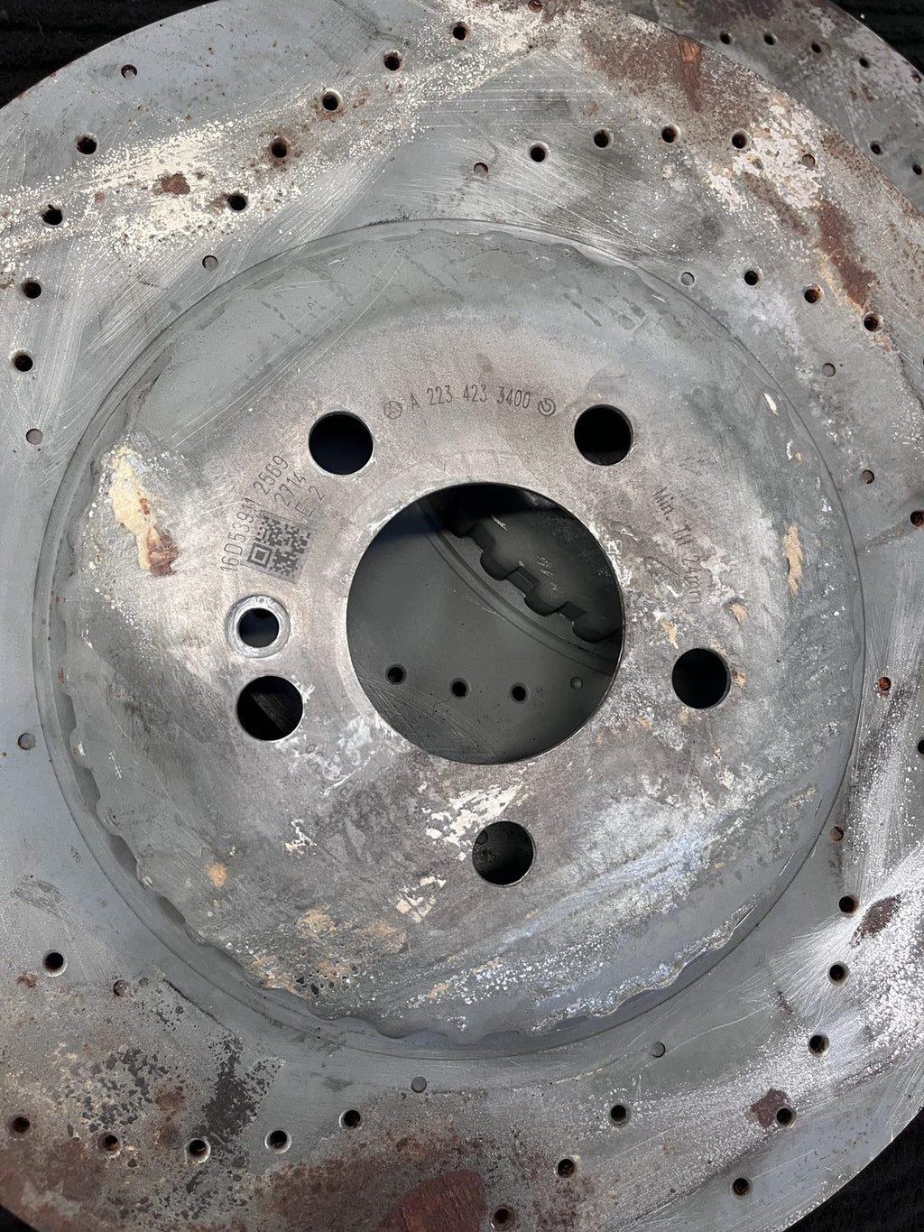 2021-2026 Mercedes-Benz S500 S580 W223 Rear Drilled Brake Rotors Pair OEM A2234233400 - eBay image 4
