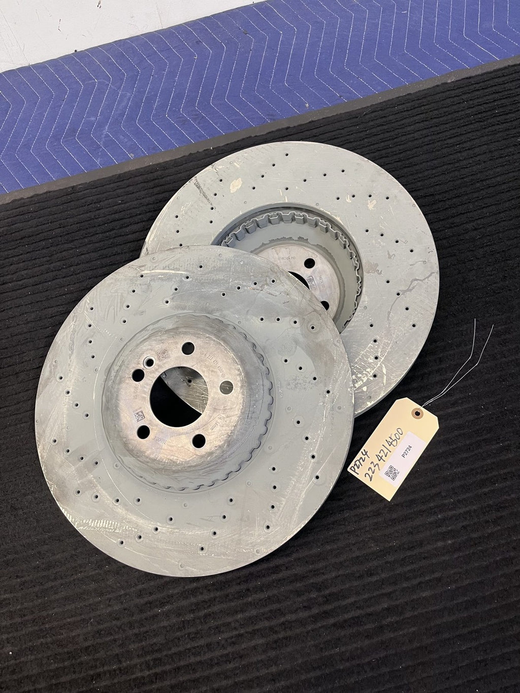 2021-2026 Mercedes-Benz S500 S580 S580e S680 Front Drilled Rotor Pair OEM A2234214500 - eBay image 1