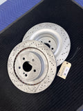 2010-2018 Mercedes-Benz E63 CLS63 AMG Rear Drilled Brake Rotors Pair OEM A2124230412 - eBay image 1